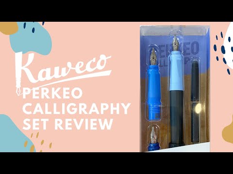 Load and play video in Gallery viewer, Kaweco Perkeo Calligraphy Set Blue (nib size: 1.1, 1.5, 1.9)
