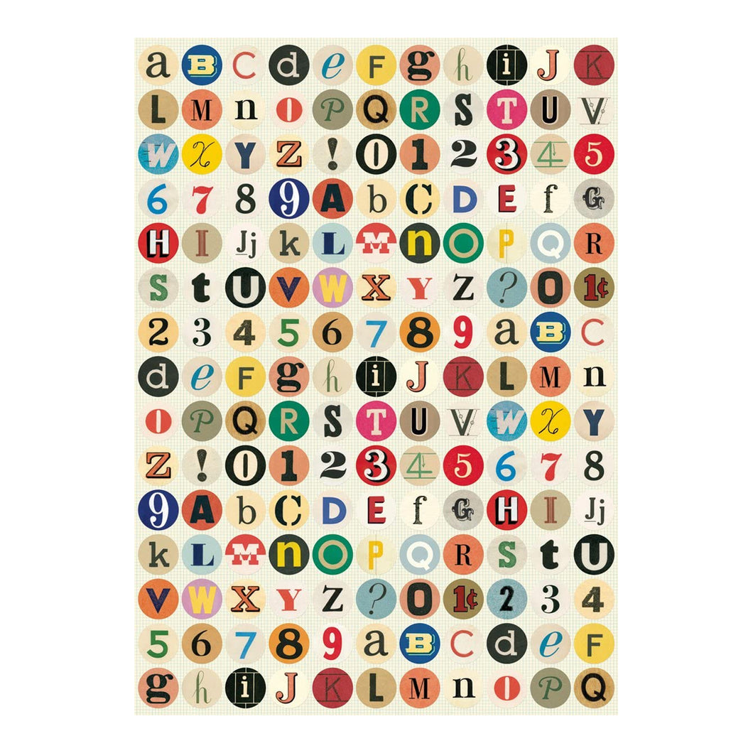 Cavallini Wrapping Paper Vintage Alphabet, Cavallini, Wrapping Paper, cavallini-wrapping-paper-vintage-alphabet, , Cityluxe