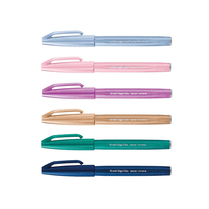 Pentel Touch Brush Sign Pen 6 Pieces Set II, Pentel, Brush Pen, pentel-touch-brush-sign-pen-6-pieces-set-ii, Multicolour, Cityluxe