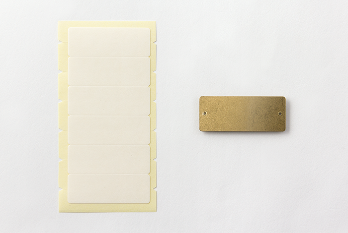 Midori Brass Label Plate — with packaging
