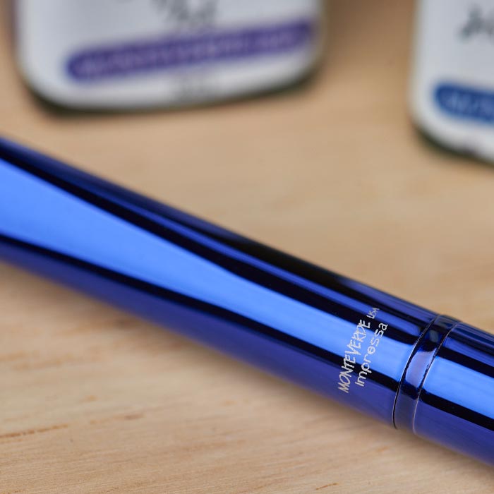 Monteverde Impressa Ballpoint Pen Blue — engraving example
