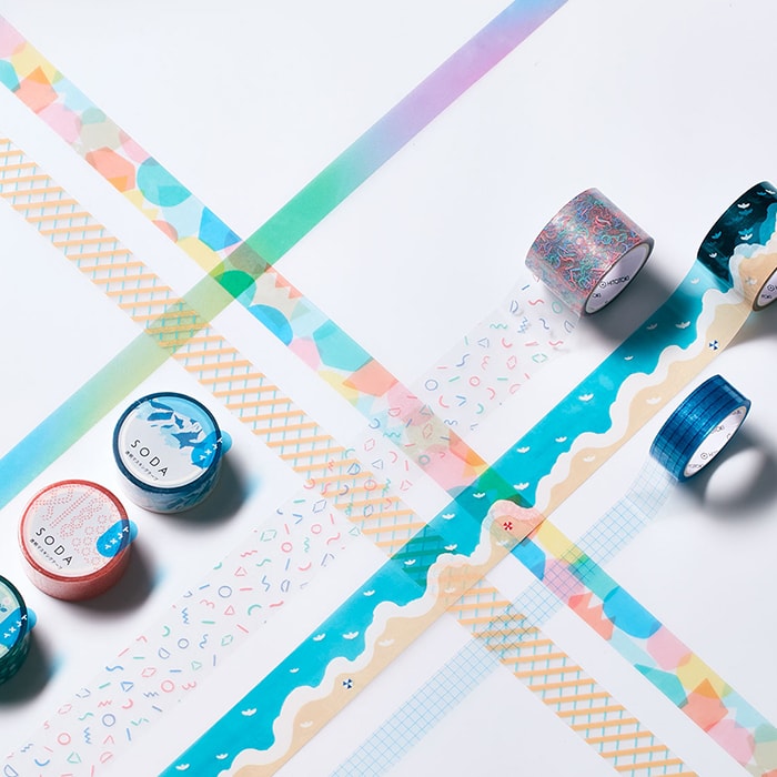 Hitotoki Soda Transparent Masking Tape Plant — close-up