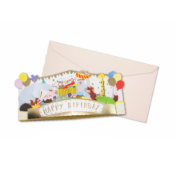 将图片加载到图库查看器，D&#39;Won 3D Pop Up Card Happy Birthday Animal Parade, D&#39;Won, Greeting Cards, dwon-3d-pop-up-card-happy-birthday-animal-parade, , Cityluxe

