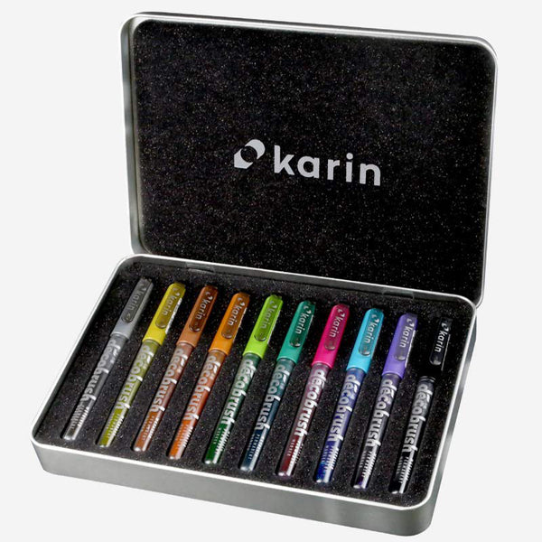 将图片加载到图库查看器，Karin DécoBrush Metallic Set of 10, Karin, Brush Pen, karin-decobrush-metallic-set-of-10, Multicolour, Cityluxe

