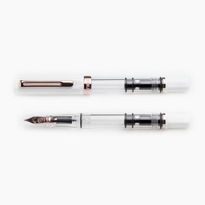TWSBI ECO Fountain Pen White with Rose Gold Trim, TWSBI, Fountain Pen, twsbi-eco-fountain-pen-white-with-rose-gold-trim, can be engraved, Clear, demonstrator, White, Cityluxe