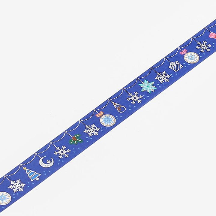 BGM Christmas Snow Ornaments Masking Tape — pattern detail