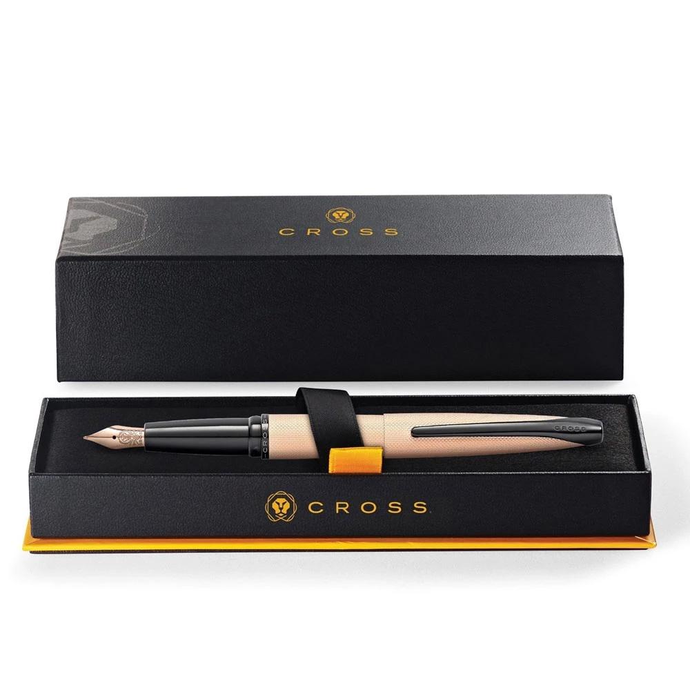 Cross ATX Brushed Rose Gold Fountain Pen — engraving example