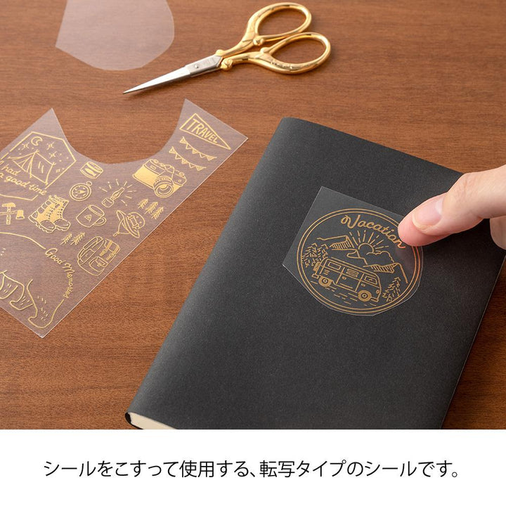 Midori Foil Transfer Sticker in Outdoor — Midori decorative sticker — for journaling, planners and scrapbooking, at Cityluxe Singapore