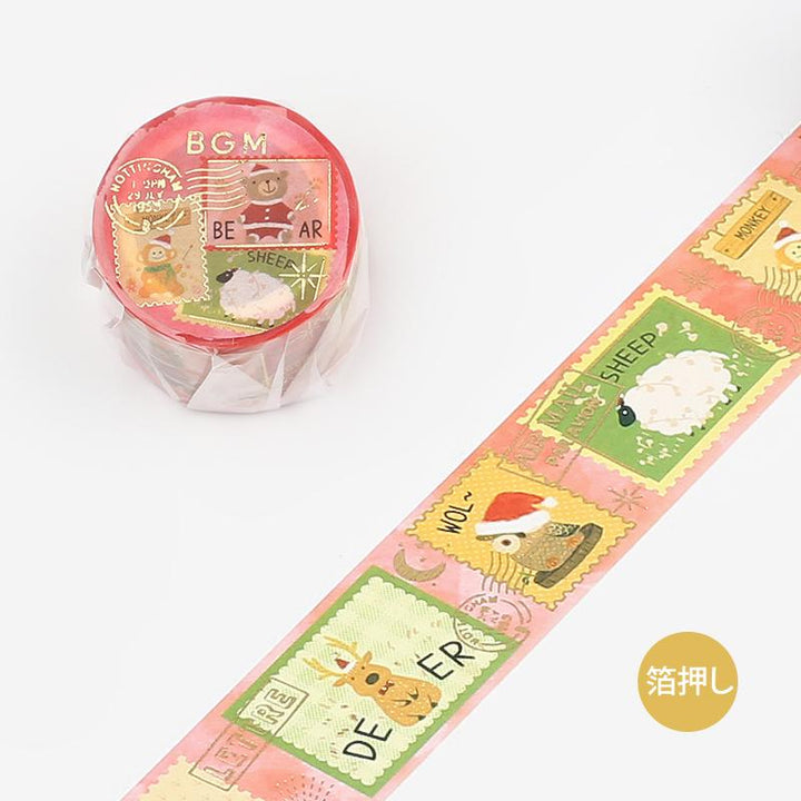 BGM Christmas Animals Masking Tape — pattern detail