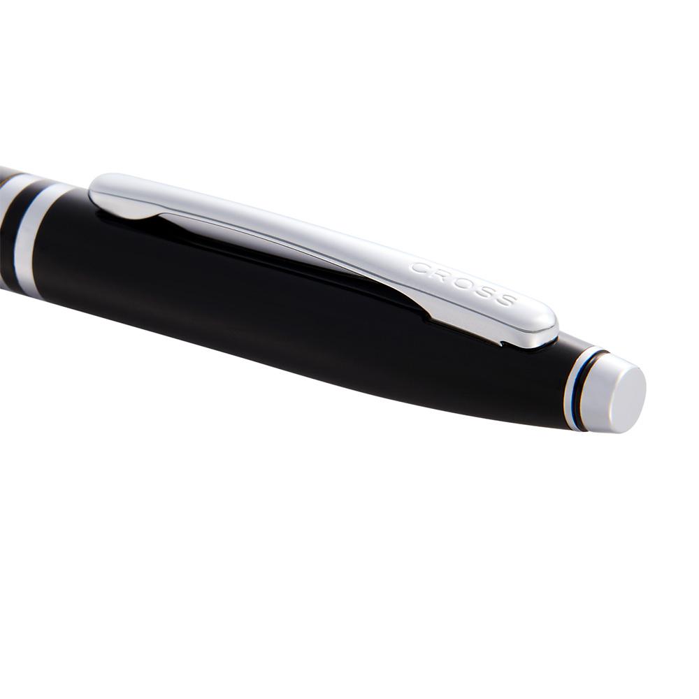 Cross Avitar Black Lacquer Ballpoint Pen — writing at an angle