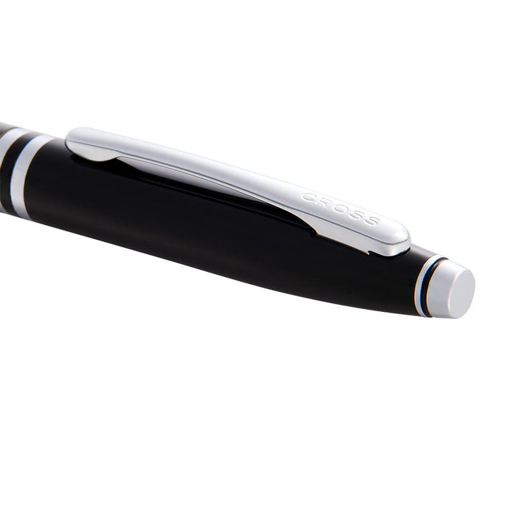 Cross Avitar Black Lacquer Ballpoint Pen — writing at an angle