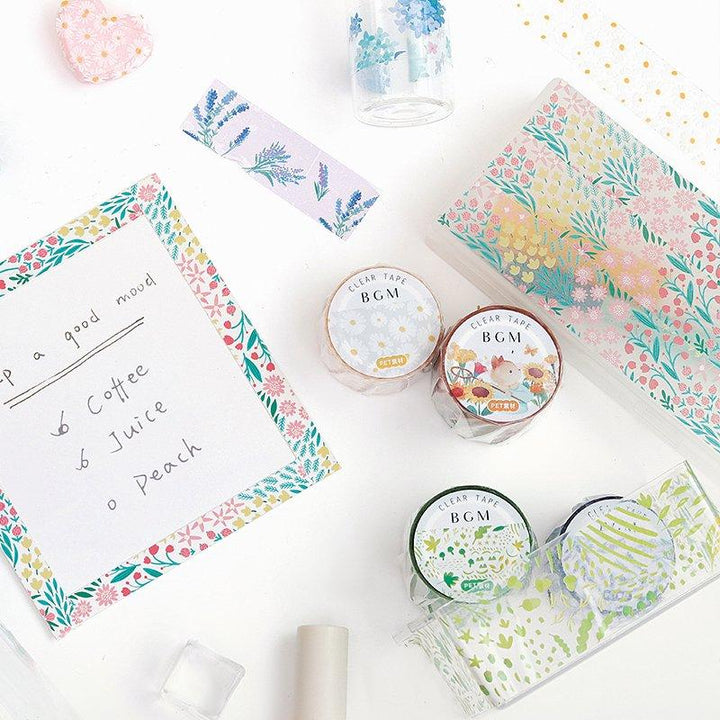 BGM Green Leaves Clear Tape, BGM, Clear Tape, bgm-green-leaves-clear-tape, BGM, Clear Tapes, Green, Cityluxe