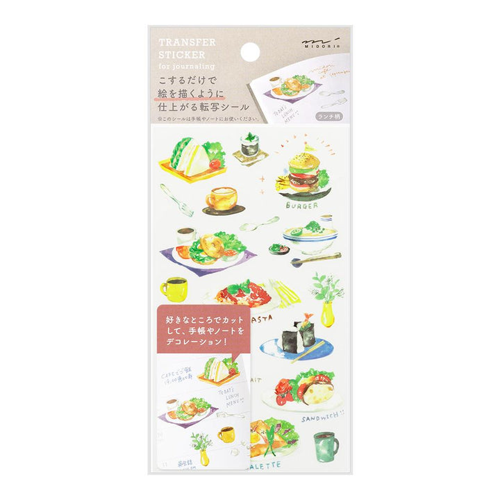 Midori Transfer Sticker in Lunch Motifs — Midori decorative sticker — for journaling, planners and scrapbooking, at Cityluxe Singapore
