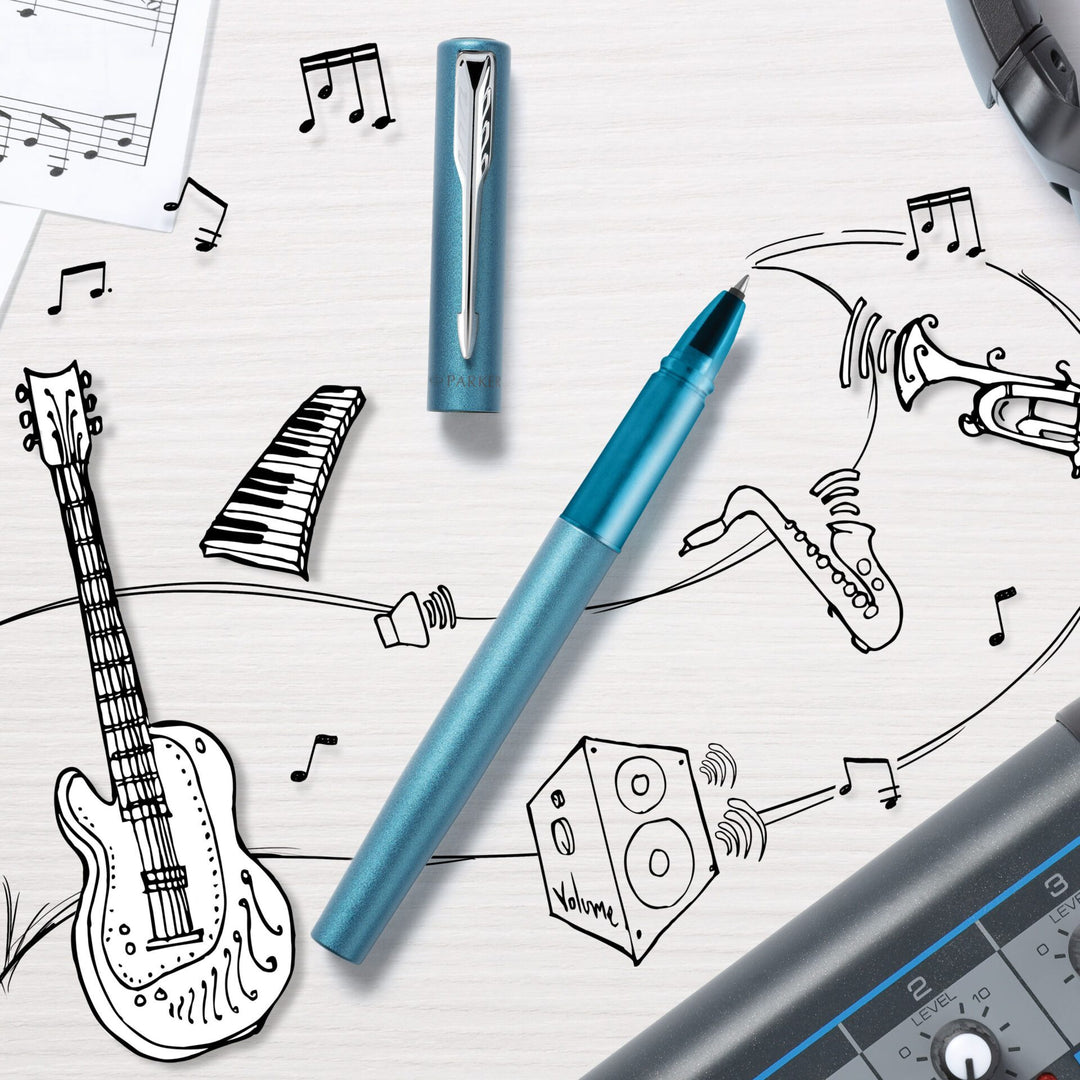 Parker Vector XL Rollerball Pen in Teal — Parker rollerball pen — fluid gel ink writing instrument, at Cityluxe Singapore
