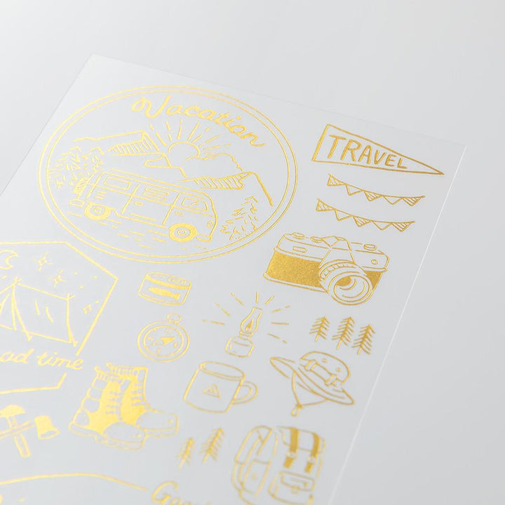 Midori Foil Transfer Sticker in Outdoor — Midori decorative sticker — for journaling, planners and scrapbooking, at Cityluxe Singapore