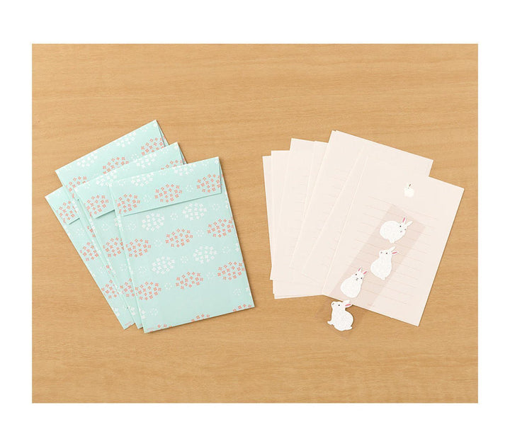 Midori Letter Set With Rabbit Stickers — detail view