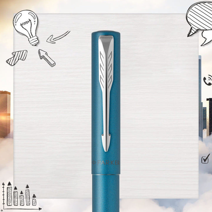 Parker Vector XL Rollerball Pen in Teal — Parker rollerball pen — fluid gel ink writing instrument, at Cityluxe Singapore