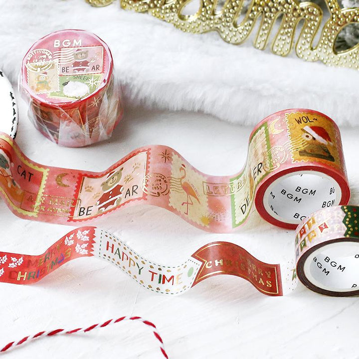 BGM Christmas Animals Masking Tape — with packaging
