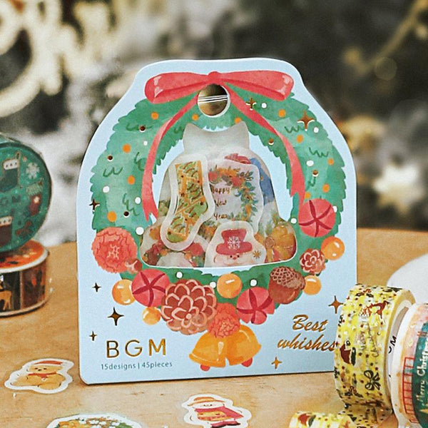 Load image into Gallery viewer, BGM Christmas Decoration Flakes Seal, BGM, Flakes Seal, bgm-christmas-decoration-flakes-seal, BGM, Christmas, Flakes Seal, New October, Washi Tapes, Cityluxe
