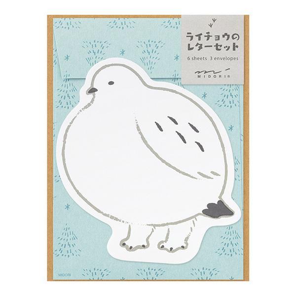 Midori Letter Set Die-Cut Animal - Grouse Pattern