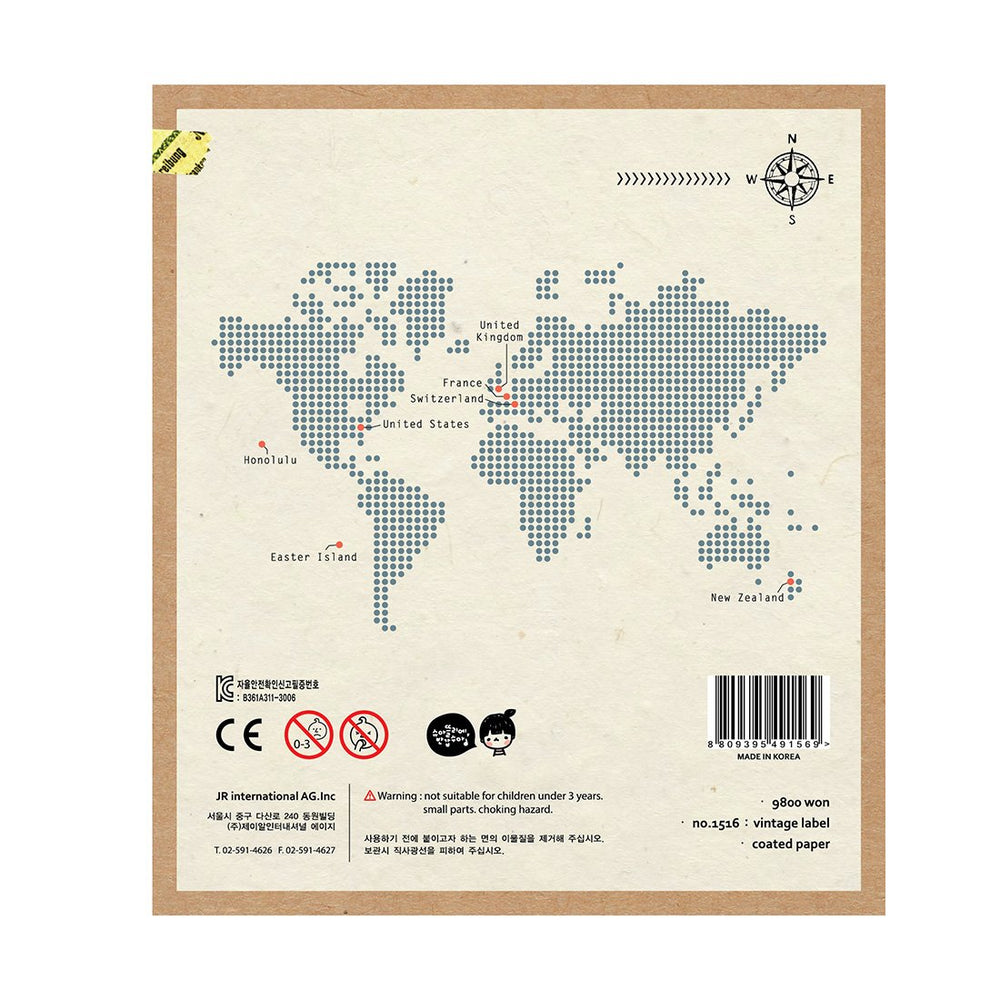 Suatelier Travel Luggage Sticker Pack - Vintage Label