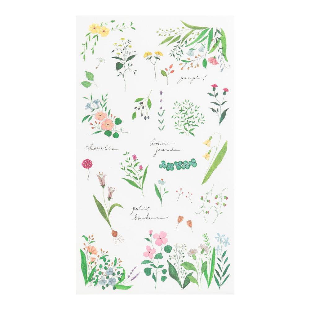 Midori Transfer Sticker in Flowering Plants Motifs — Midori decorative sticker — for journaling, planners and scrapbooking, at Cityluxe Singapore