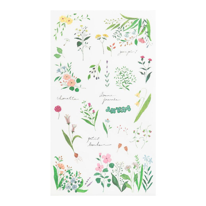 Midori Transfer Sticker in Flowering Plants Motifs — Midori decorative sticker — for journaling, planners and scrapbooking, at Cityluxe Singapore