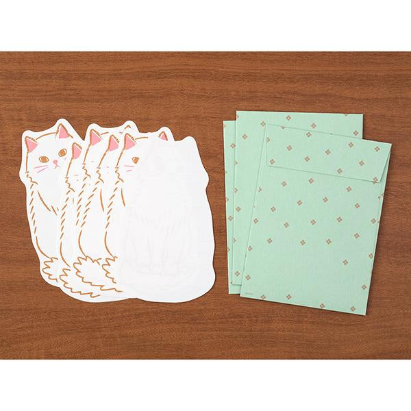 Midori Letter Set Die-Cut Animal - Cat Pattern — detail view