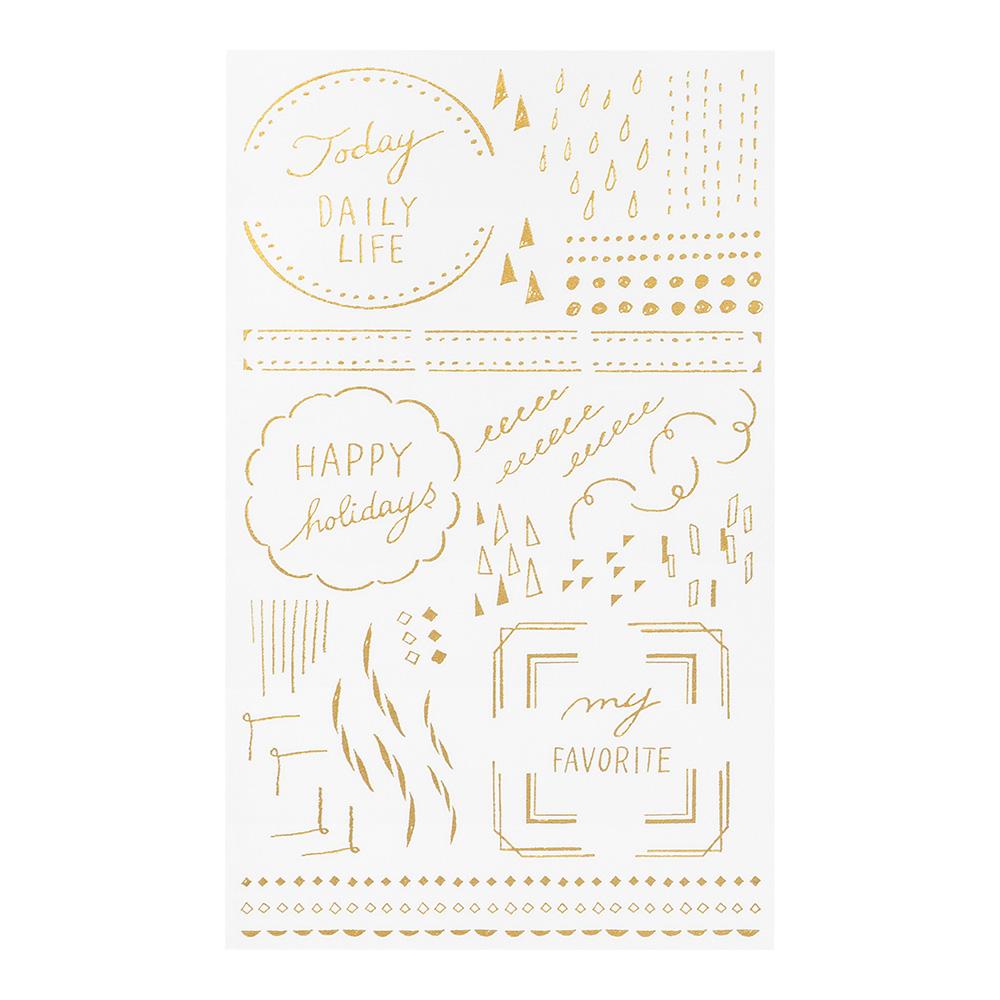 Midori Foil Transfer Sticker in Geometric Patterns — Midori decorative sticker — for journaling, planners and scrapbooking, at Cityluxe Singapore