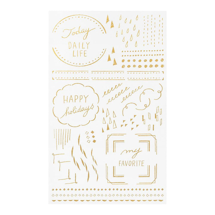 Midori Foil Transfer Sticker in Geometric Patterns — Midori decorative sticker — for journaling, planners and scrapbooking, at Cityluxe Singapore