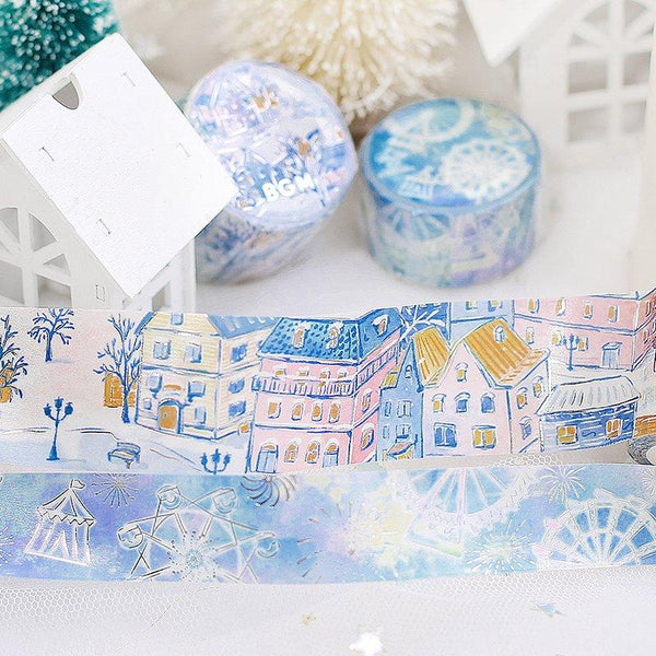 Load image into Gallery viewer, BGM Winter Amusement Park Masking Tape, BGM, Masking Tape, bgm-winter-amusement-park-masking-tape, Amusement Park, BGM, Blue, Christmas, Masking Tape, Winter, Cityluxe
