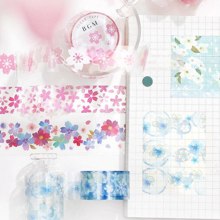 BGM Sakura Maizakura Clear Tape, BGM, Clear Tape, bgm-sakura-maizakura-clear-tape, BGM, Clear Tapes, Floral, Sakura, Cityluxe