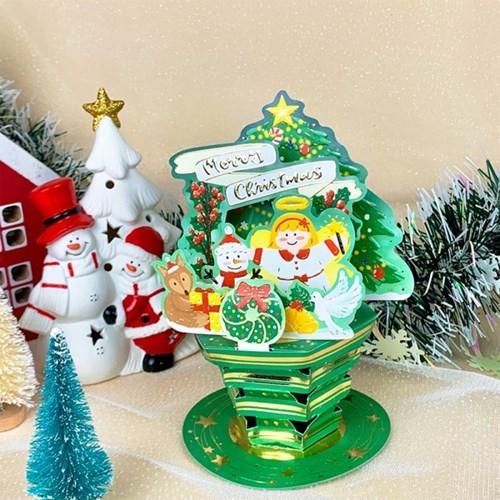 Load image into Gallery viewer, D&#39;Won Merry Christmas Angel Tree Pop-up Card, D&#39;Won, Card, dwon-merry-christmas-angel-tree-pop-up-card, 3D Card, Angel, Christmas, Christmas Card, Christmas Tree, D&#39;Won, Festive, Pop Up Card, XMas, Cityluxe
