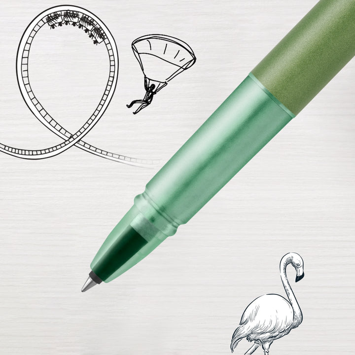 Parker Vector XL Rollerball Pen in Green — Parker rollerball pen — fluid gel ink writing instrument, at Cityluxe Singapore
