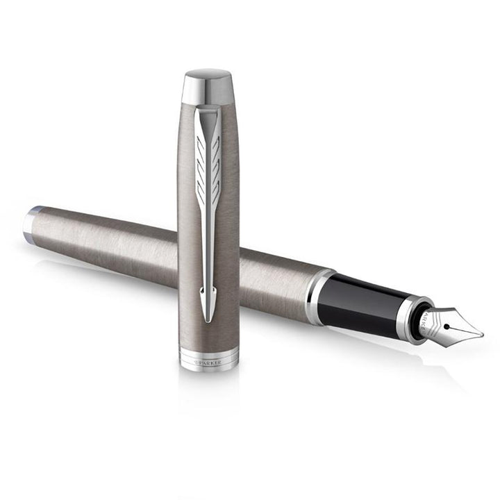 Parker IM Essential Stainless Steel CT Fountain Pen - Medium Nib — barrel detail