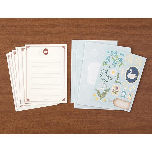 Midori Letter Set Collage in Bird Pattern — Midori letter set — premium stationery and lifestyle, at Cityluxe Singapore
