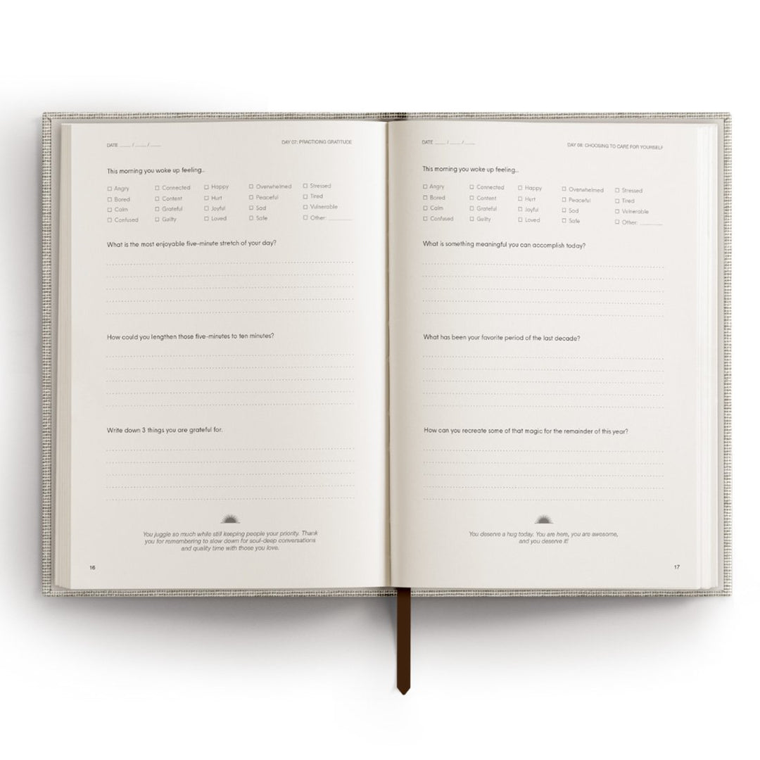 Chai Sunrise 3 Questions a Day Journal in Brown — Chai Sunrise notebook — quality writing journal with premium paper, at Cityluxe Singapore stationery store