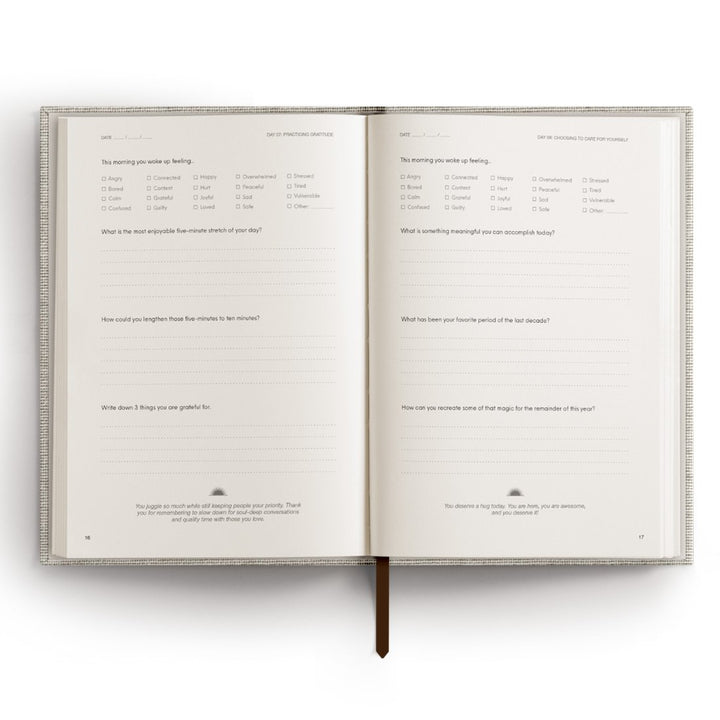 Chai Sunrise 3 Questions a Day Journal in Brown — Chai Sunrise notebook — quality writing journal with premium paper, at Cityluxe Singapore stationery store