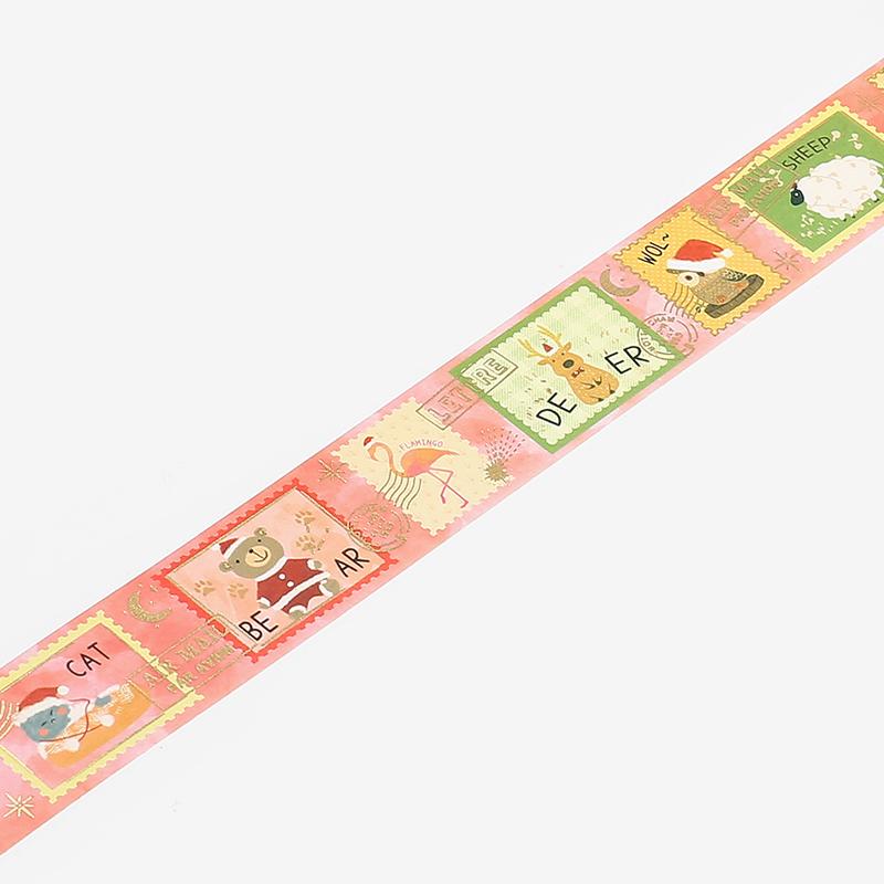 BGM Christmas Animals Masking Tape — applied on surface