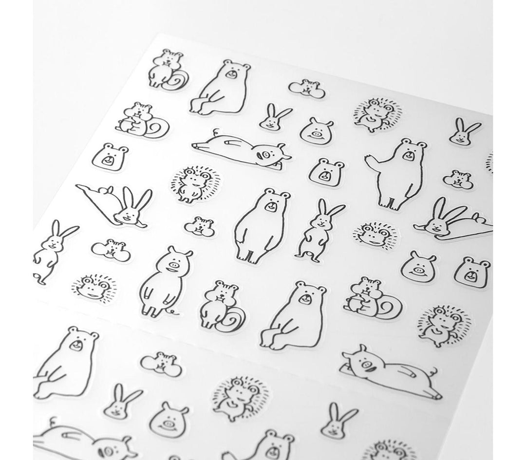 Midori Notebook Sticker in Forest Animals — Midori decorative sticker — for journaling, planners and scrapbooking, at Cityluxe Singapore