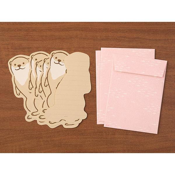 Midori Letter Set Die-Cut Animal in Otter Pattern — Midori letter set — premium stationery and lifestyle, at Cityluxe Singapore