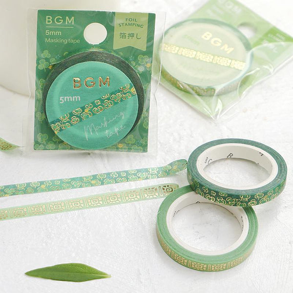 Load image into Gallery viewer, BGM Green Pattern Masking Tape, BGM, Masking Tape, bgm-green-pattern-masking-tape, BGM, Green, Masking Tape, New November, Cityluxe
