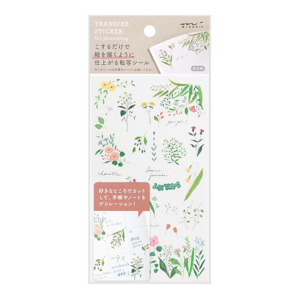 Midori Transfer Sticker in Flowering Plants Motifs — Midori decorative sticker — for journaling, planners and scrapbooking, at Cityluxe Singapore