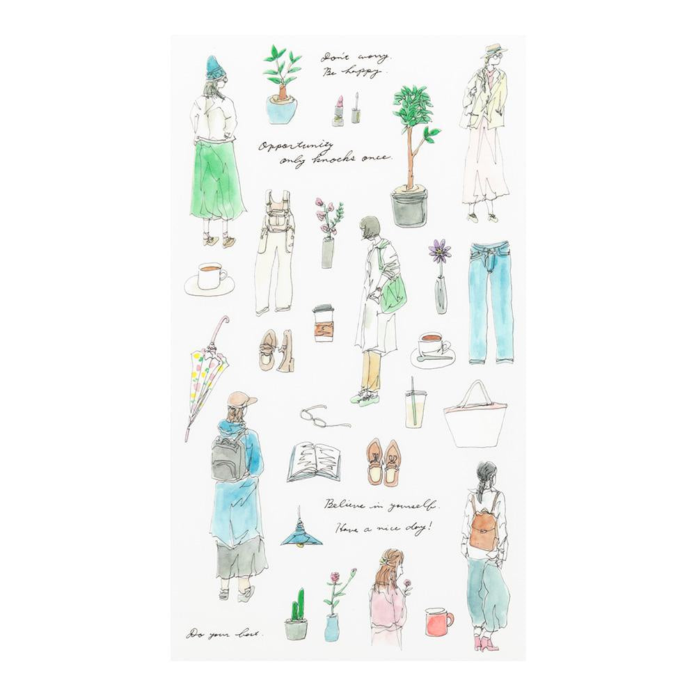 Midori Transfer Sticker in Fashion Motifs — Midori decorative sticker — for journaling, planners and scrapbooking, at Cityluxe Singapore