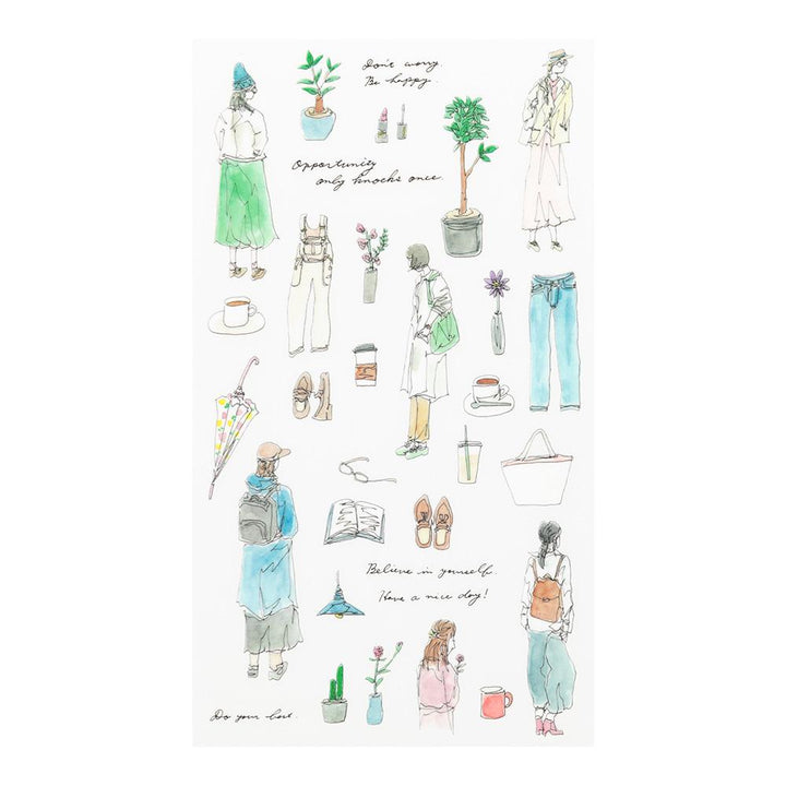 Midori Transfer Sticker in Fashion Motifs — Midori decorative sticker — for journaling, planners and scrapbooking, at Cityluxe Singapore