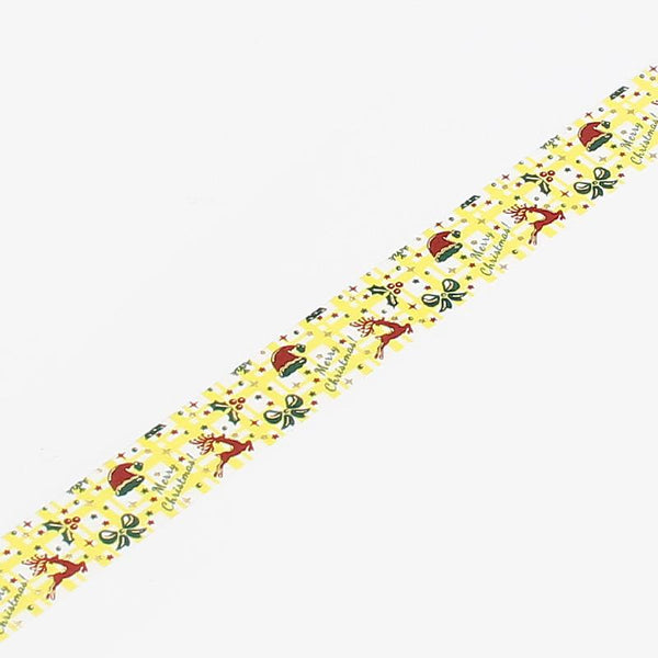 Load image into Gallery viewer, BGM Christmas Plaid Masking Tape, BGM, Washi Tape, bgm-christmas-plaid-masking-tape, Christmas, For Crafters, Masking Tape, New October, washi tape, Yellow, Cityluxe
