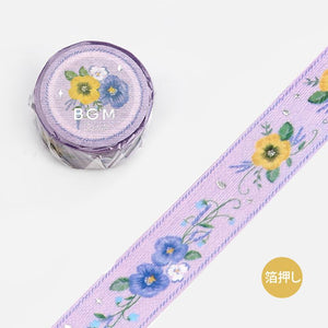BGM Embroidered Violet Ribbon Washi Tape, BGM, Washi Tape, bgm-embroidered-violet-ribbon-washi-tape, BGM, Clear Tapes, Floral, Flower, New 2023, New January, Washi Tapes, Cityluxe