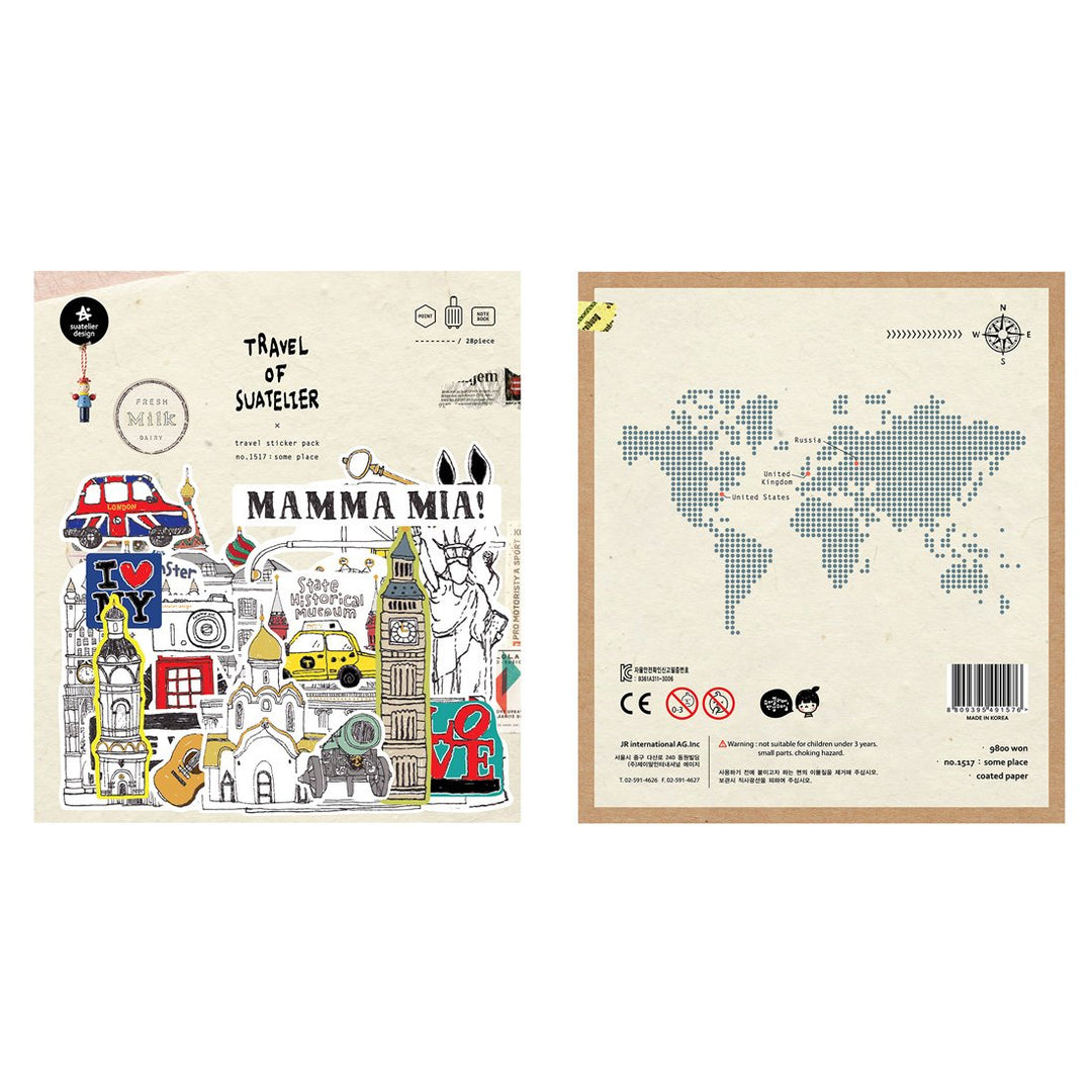 Suatelier Travel Luggage Sticker Pack - Some Place — detail view