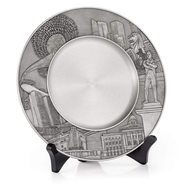 Royal Selangor Singapore Scenes Civic District Plate — Royal Selangor decorative plates — premium stationery and lifestyle, at Cityluxe Singapore
