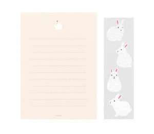 Midori Letter Set With Rabbit Stickers